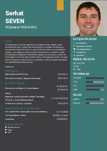 Bilgisayar Mühendisi CV Örnekleri cv indir